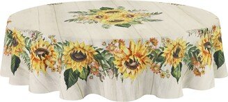 Sunflower Day 70 Round Tablecloth