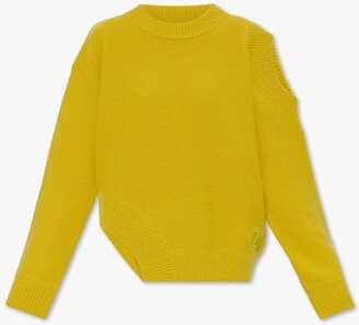 Asymmetric Cold-Shoulder Crewneck Jumper-AB