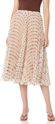 Women's Sheer Pleated A Line Midi Skirt