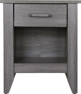 Open Storage Grey Nightstand