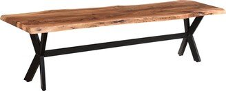 Sienna 69 Live Edge Wood X-leg Dining Bench