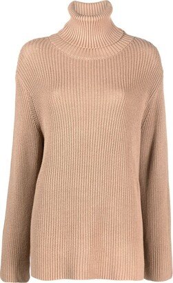 Roll-Neck Chunky-Knit Jumper-AD