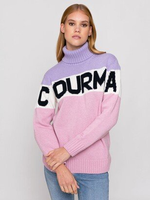 Woman Turtleneck Sweater With Courma Lettering