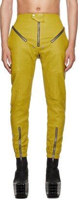 Green Easy Strobe Leather Cargo Pants