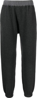 Ribbed Track Cotton-Blend Pants