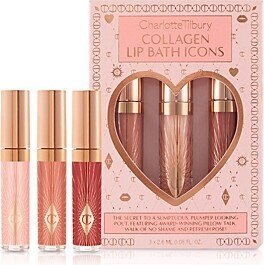 Collagen Lip Bath Icons Set