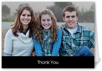 Thank You Cards: Classic Band Gratitude Thank You Card, Black, Matte, Folded Smooth Cardstock