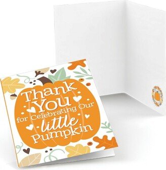 Big Dot of Happiness Little Pumpkin - Fall Birthday Party or Baby Shower Thank You Cards (8 count)