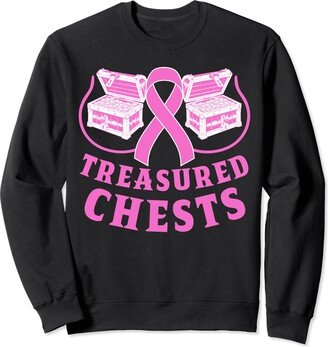 Teerex Apparel Women's Breast Cancer Treasured Chests Pirate Lovers Sweatshirt