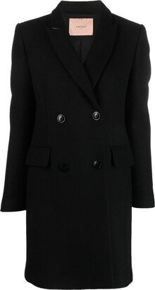 Double-Breasted Wool-Blend Coat-AL