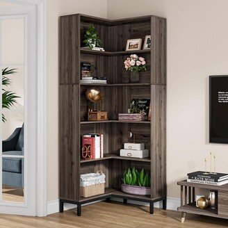 Farfarview Tribesigns 70.86 inches Industrial Corner Etagere Bookcase