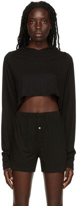 TERNE Black Raglan Cropped Hoodie