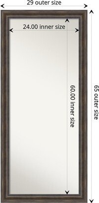 Non-Beveled Wood Full Length Floor Leaner Mirror - Rustic Pine Frame - Rustic Pine - Glass Size 24 x 60