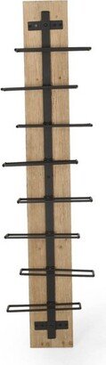 Toston Modern Industrial 8 Bottle Wall Mounted Wine Rack Natural/Black