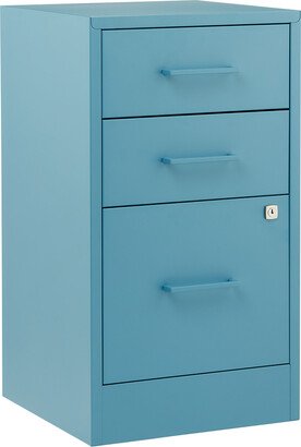 The 3-Drawer Locking Filing Cabinet Slate Blue