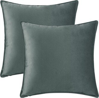 Unique Bargains Velvet Throw Home Decor Solid Couch Sofa Living Room Pillow Covers Grey 2 Pcs