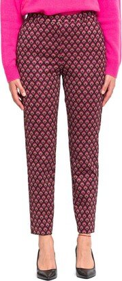 All-Over Patterned Straight Leg Trousers-AA