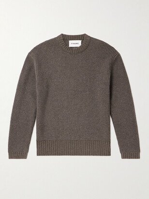 Waffle-Knit Wool Sweater-AA