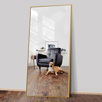 Causdon Glam Gold Metal Full-Length Floor Mirror Freestanding Dressing Mirror - 71x24