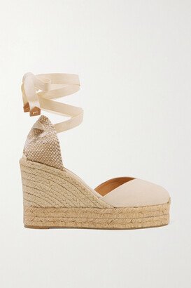 Net Sustain Chiara 80 Canvas Wedge Espadrilles - Ivory