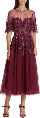 Shelby Layered Tulle Midi Dress