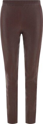 Roche Mid-Rise Leather Skinny Trousers