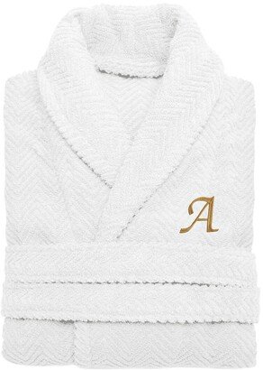 Unisex Herringbone Weave Bathrobe (Monogram, A-Z)-AC