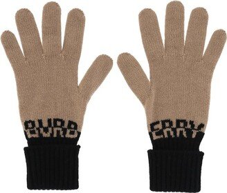 Logo Intarsia Two-Tone Gloves