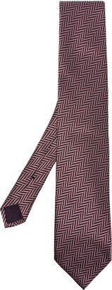 Chevron-Jacquard Silk Tie