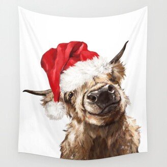 Christmas Highland Cow Wall Tapestry