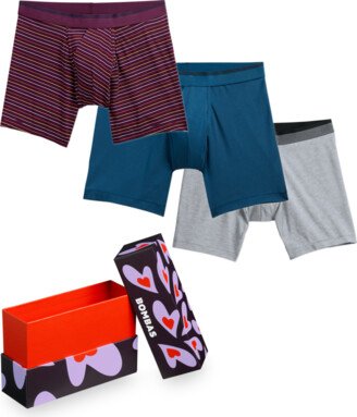 Men's Cotton Modal Blend Boxer Brief Underwear Gift Box - Multi - XL