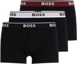 Three-pack of stretch-cotton trunks with logo waistbands-AG