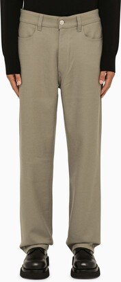 Taupe regular wool trousers