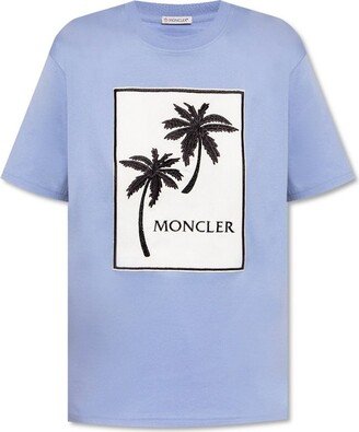 Palm-Tree Graphic Printed Crewneck T-Shirt