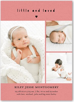 Birth Announcements: Little And Loved Birth Announcement, Pink, 5X7, Matte, Signature Smooth Cardstock, Square