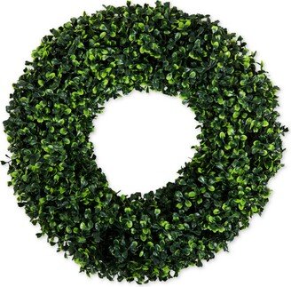 Pure Garden Faux Boxwood 16.5 Round Wreath