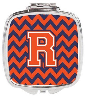 CJ1042-RSCM Letter R Chevron Orange & Blue Compact Mirror, 3 x 0.3 x 2.75 in.