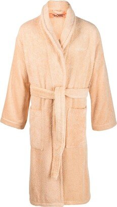 Arrows-print terry-cloth bathrobe