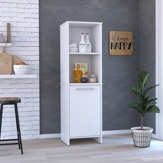 Eiffel Kitchen Pantry with 2 External Shelves, Single Door Cabinet, and 2 Interior Shelves - N/A