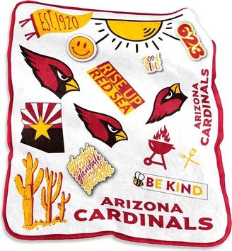 Arizona Cardinals 50'' x 60'' Native Raschel Plush Throw Blanket - White, Red