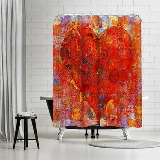 71 x 74 Shower Curtain, Patchwork Heart by Michael Creese