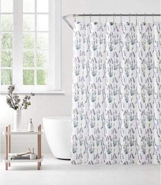 Saro Lifestyle Long Shower Curtain With Lavender Design