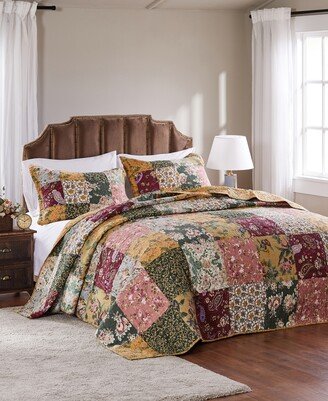 Antique-Like Chic Authentic Patchwork 3 Piece Bedspread Set, Full