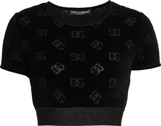 Logo Jacquard Crop Top