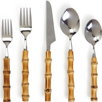 Two's Company 20Pc Natural Bamboo Flatware Service Set For 4