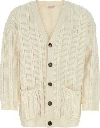 V-Neck Long-Sleeved Cardigan-AJ