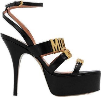 Logo-Plaque Ankle Strap Platform Sandals