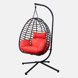 Artisan Outdoor Wicker Swing Chair With Stand