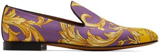 Purple & Gold Barocco Goddess Slippers