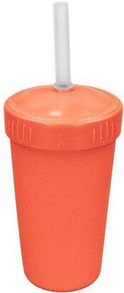 Re-Play 10 fl oz Recycled Straw Cup with Silicone No-Pull-Out Straw - Melon